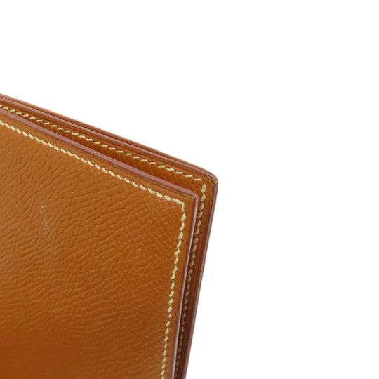 HERMES Long Wallet Purse Epsom gold Fleming Gold mens Used Authentic