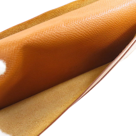 HERMES Long Wallet Purse Epsom gold Fleming Gold mens Used Authentic