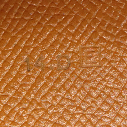 HERMES Long Wallet Purse Epsom gold Fleming Gold mens Used Authentic