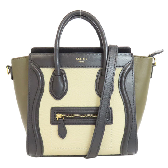 CELINE Handbag Calfskin black Luggage Nano 2WAY Women Used Authentic