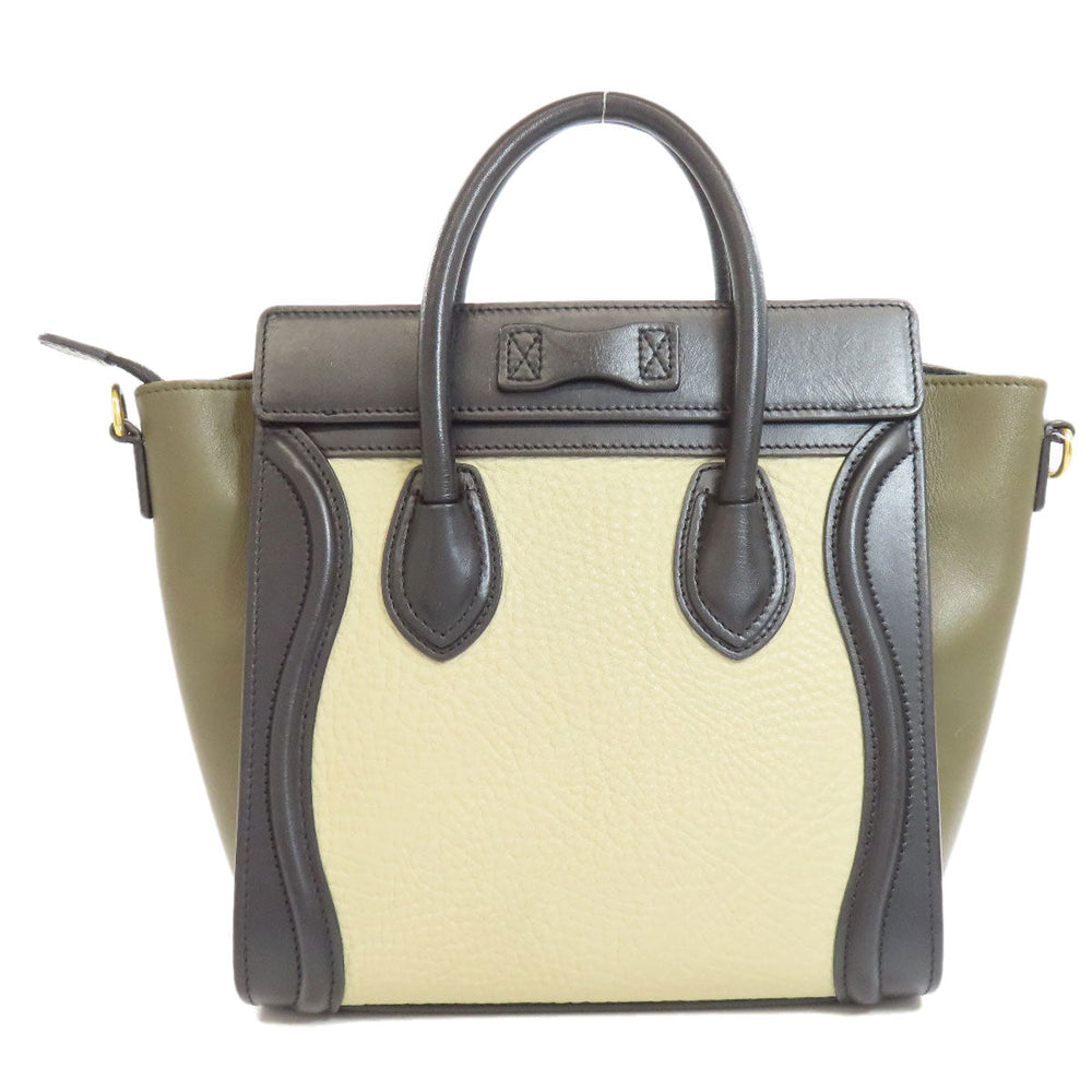 CELINE Handbag Calfskin black Luggage Nano 2WAY Women Used Authentic