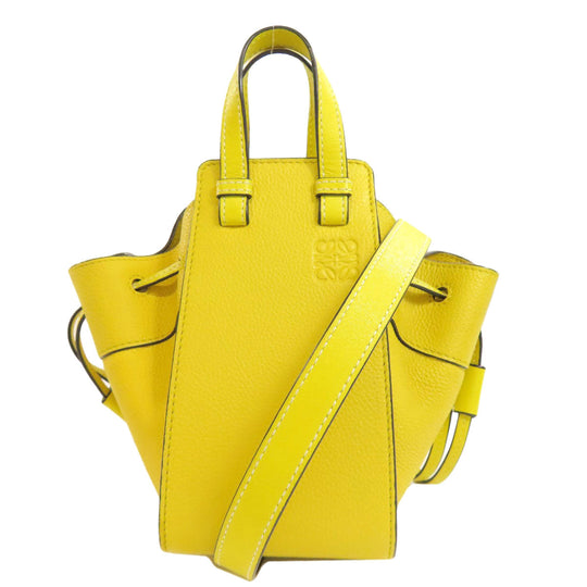 LOEWE Handbag leather yellow Hammock mini 2WAY Women Used Authentic