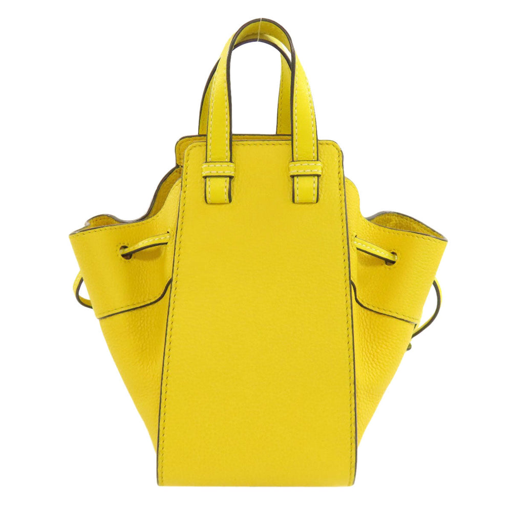 LOEWE Handbag leather yellow Hammock mini 2WAY Women Used Authentic