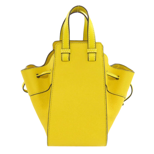 LOEWE Handbag leather yellow Hammock mini 2WAY Women Used Authentic