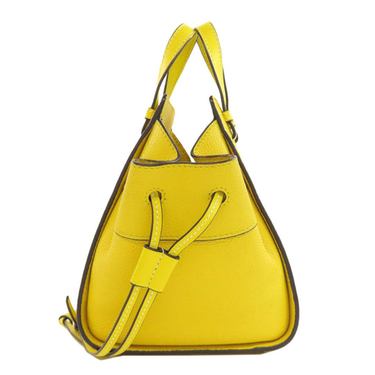 LOEWE Handbag leather yellow Hammock mini 2WAY Women Used Authentic