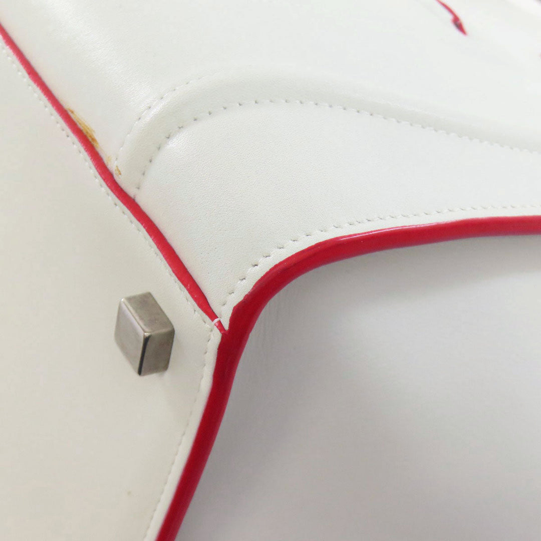 CELINE Tote Bag Calfskin white Luggage phantom Women Used Authentic