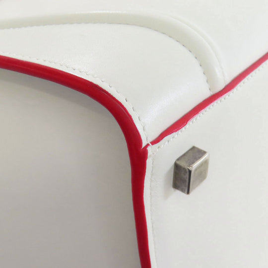 CELINE Tote Bag Calfskin white Luggage phantom Women Used Authentic