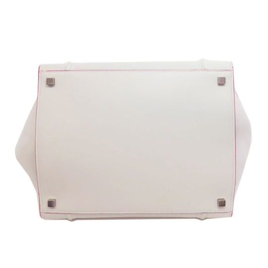 CELINE Tote Bag Calfskin white Luggage phantom Women Used Authentic