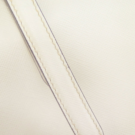 PRADA Tote Bag BR5134 Calfskin white logo Women Used Authentic