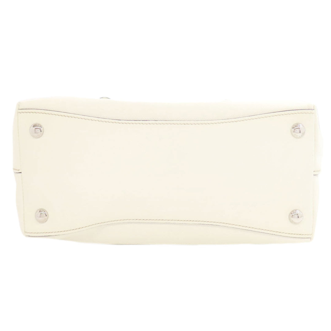 PRADA Tote Bag BR5134 Calfskin white logo Women Used Authentic