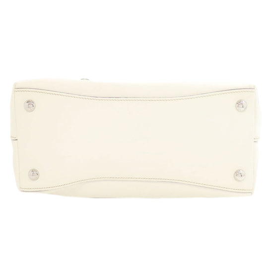 PRADA Tote Bag BR5134 Calfskin white logo Women Used Authentic