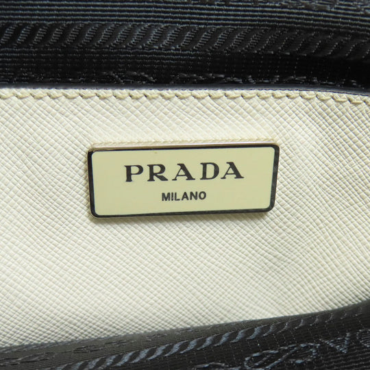 PRADA Tote Bag BR5134 Calfskin white logo Women Used Authentic