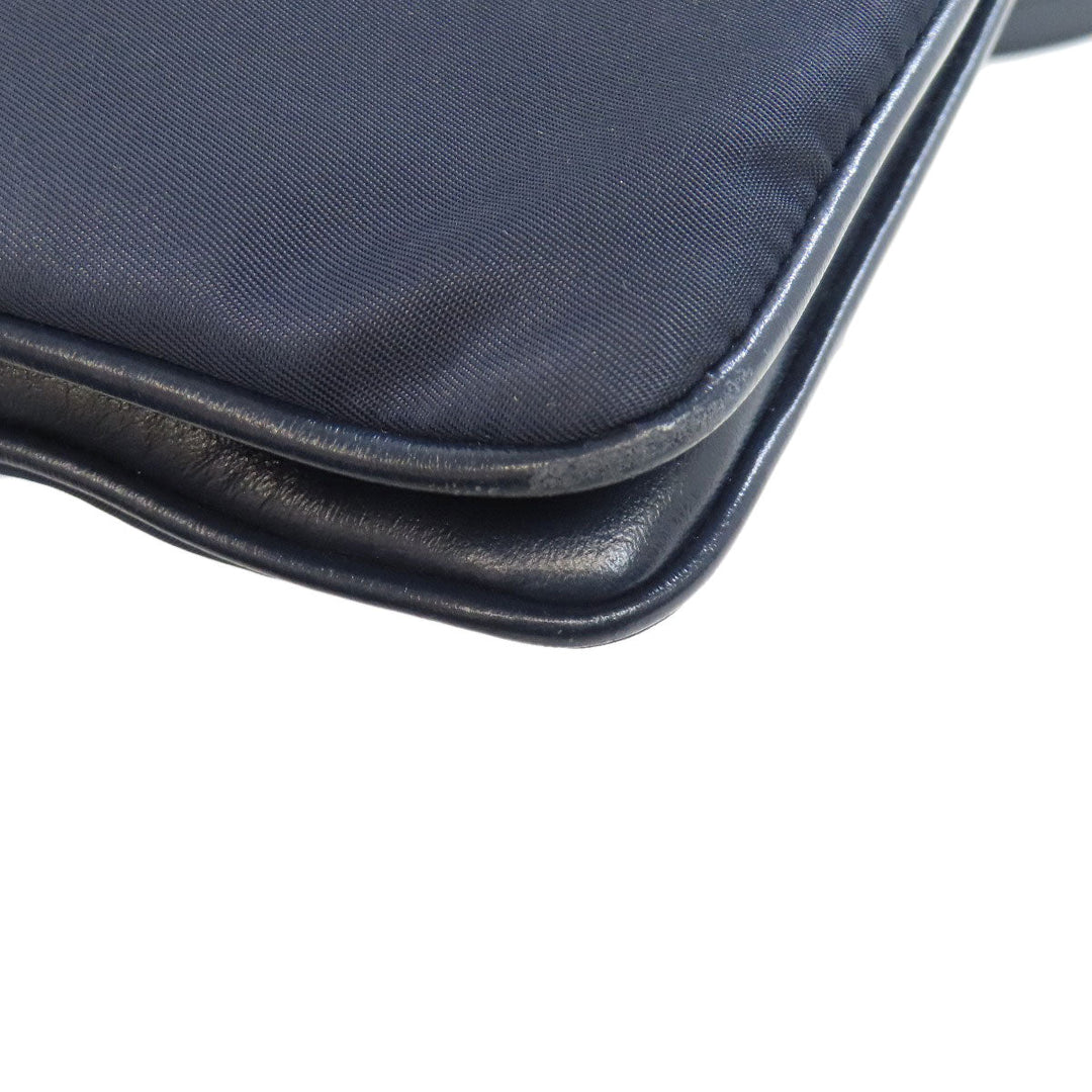 PRADA Shoulder Bag 1BH046 Nylon Navy Long shoulder Women Used Authentic