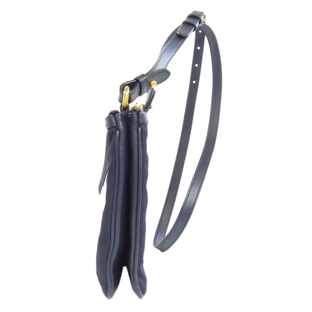 PRADA Shoulder Bag 1BH046 Nylon Navy Long shoulder Women Used Authentic