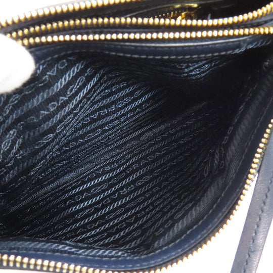 PRADA Shoulder Bag 1BH046 Nylon Navy Long shoulder Women Used Authentic