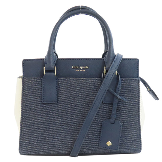 Kate Spade Handbag Denim, Leather blue 2WAY Women Used Authentic
