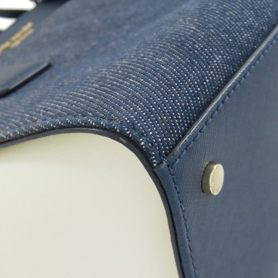 Kate Spade Handbag Denim, Leather blue 2WAY Women Used Authentic