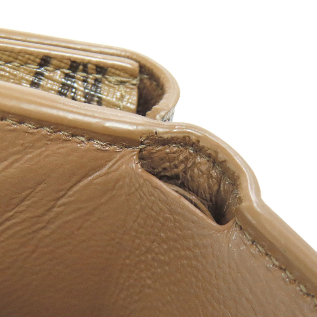 BALENCIAGA Bifold Wallet 594312 PVC Brown BB Tri-fold Wallet Women(Unisex) Used Authentic