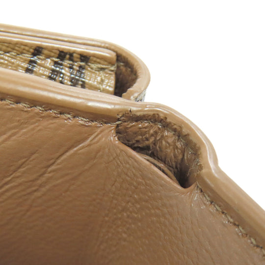 BALENCIAGA Bifold Wallet 594312 PVC Brown BB Tri-fold Wallet Women(Unisex) Used Authentic