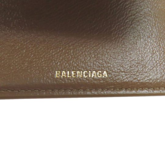 BALENCIAGA Bifold Wallet 594312 PVC Brown BB Tri-fold Wallet Women(Unisex) Used Authentic