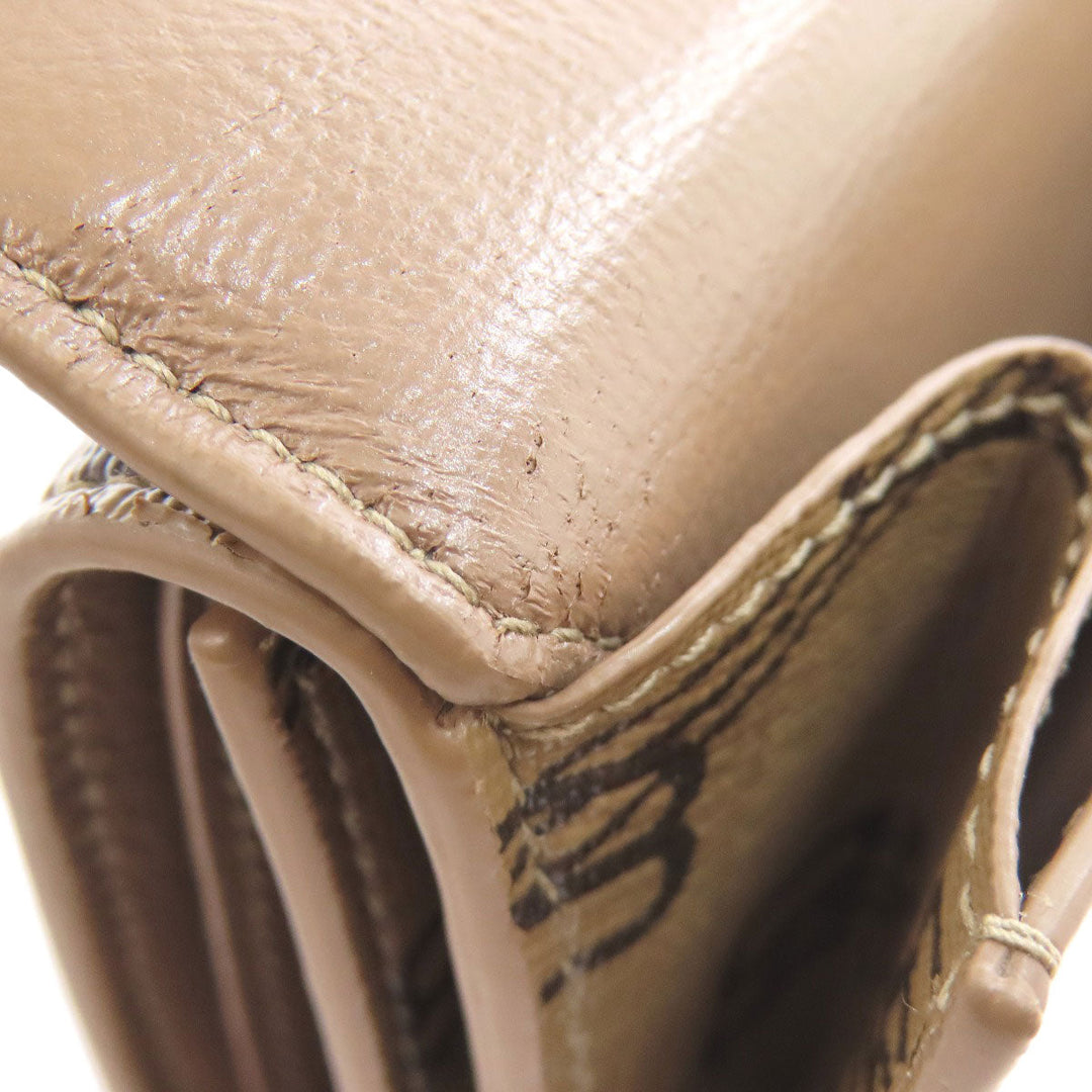 BALENCIAGA Bifold Wallet 594312 PVC Brown BB Tri-fold Wallet Women(Unisex) Used Authentic