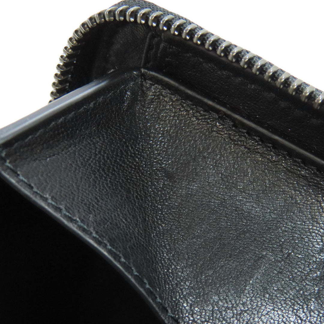 JIMMY CHOO Bifold Wallet leather black Studs star motif Women Used Authentic