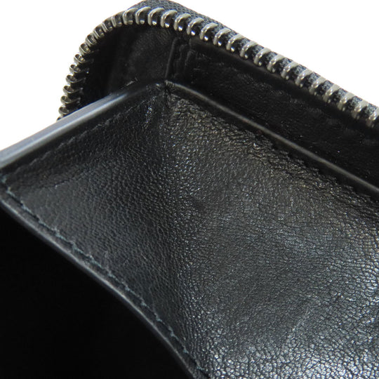 JIMMY CHOO Bifold Wallet leather black Studs star motif Women Used Authentic