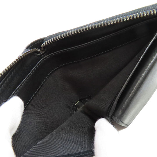 JIMMY CHOO Bifold Wallet leather black Studs star motif Women Used Authentic