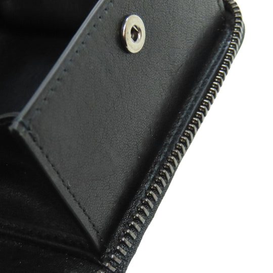 JIMMY CHOO Bifold Wallet leather black Studs star motif Women Used Authentic