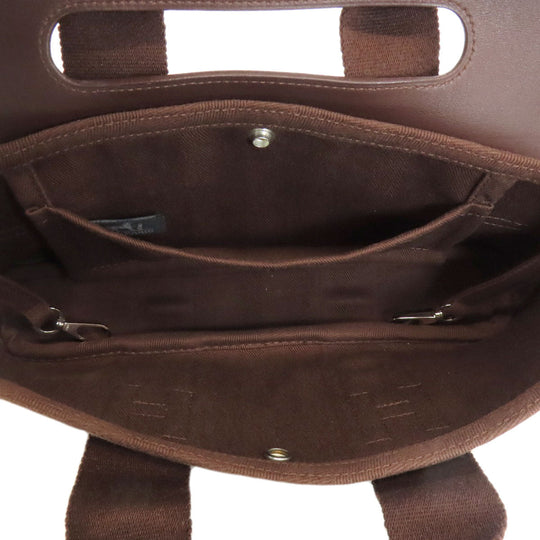 HERMES Handbag Towal chevron Brown Valparaiso Long PM