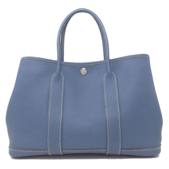 HERMES Tote Bag Negonda blue Garden Party TPM SilverMetal Women Used Authentic