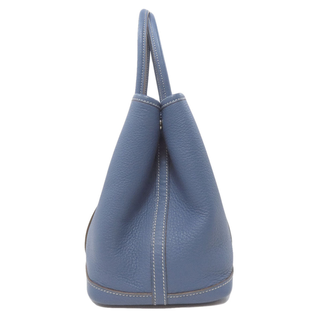 HERMES Tote Bag Negonda blue Garden Party TPM SilverMetal Women Used Authentic