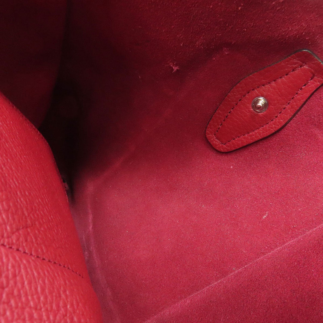 TOD'S Tote Bag leather Red Simple design Women Used Authentic
