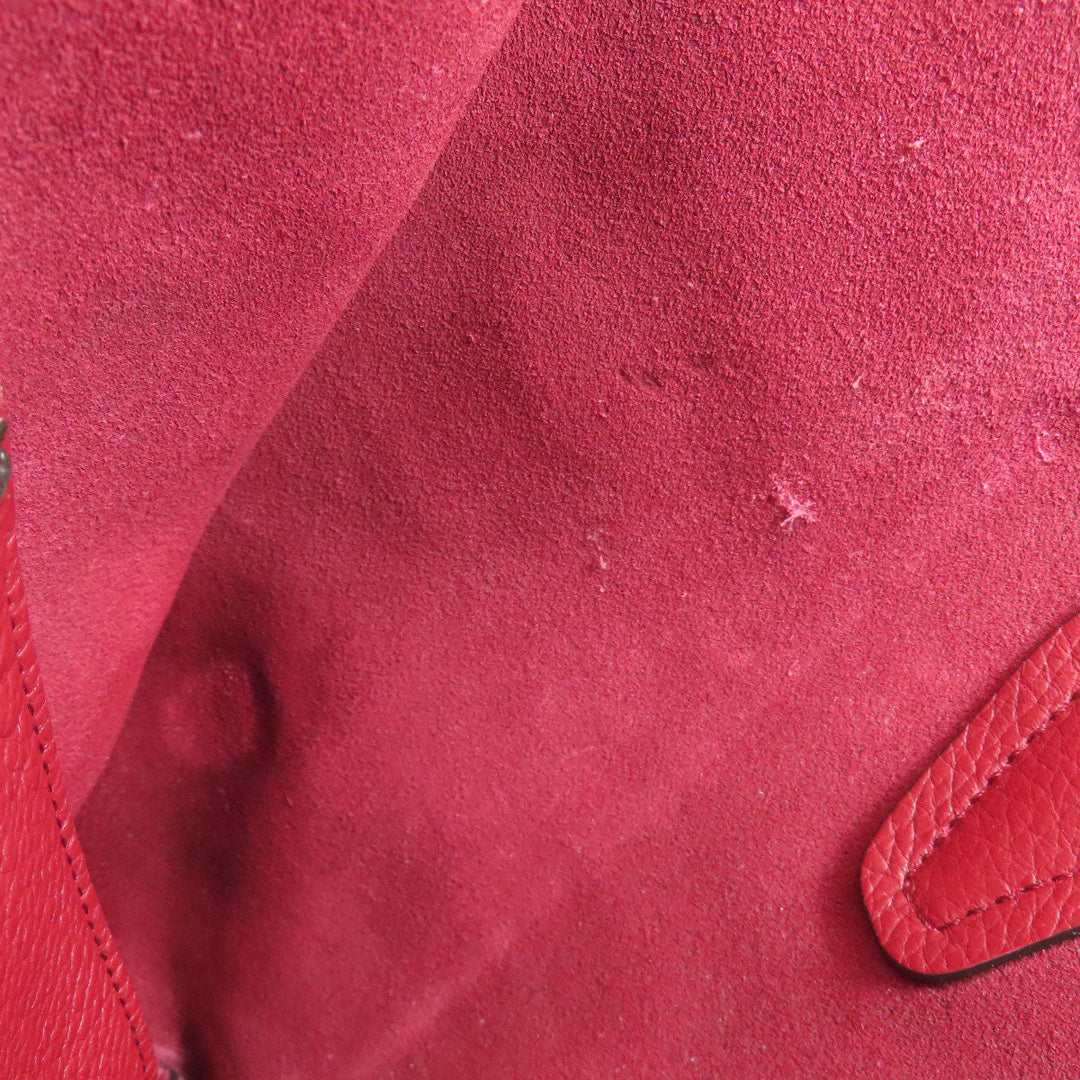 TOD'S Tote Bag leather Red Simple design Women Used Authentic