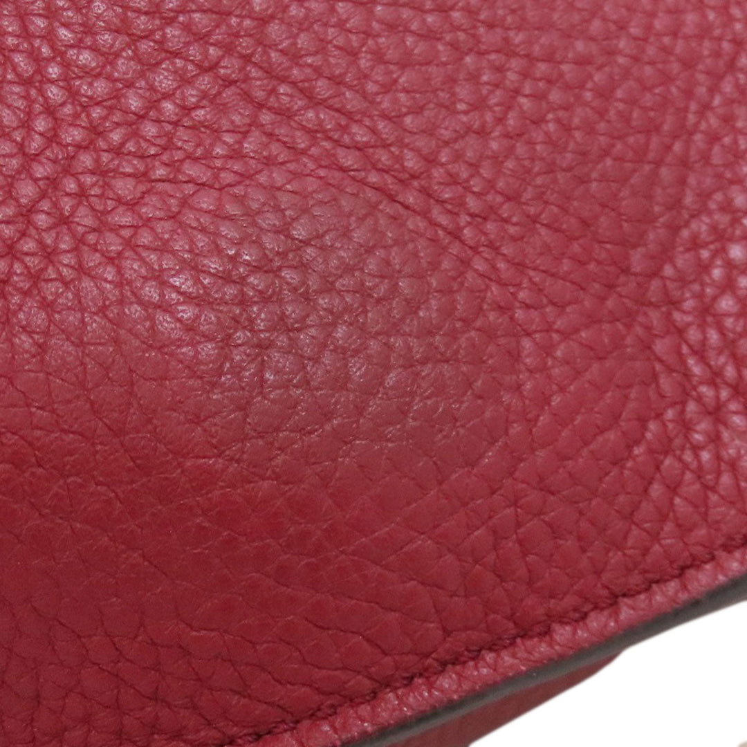 TOD'S Tote Bag leather Red Simple design Women Used Authentic