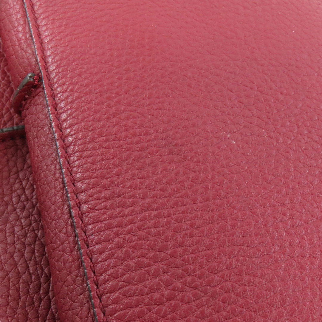 TOD'S Tote Bag leather Red Simple design Women Used Authentic
