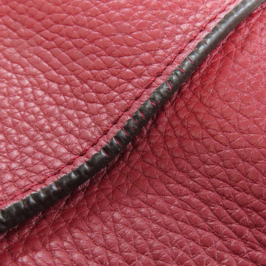 TOD'S Tote Bag leather Red Simple design Women Used Authentic