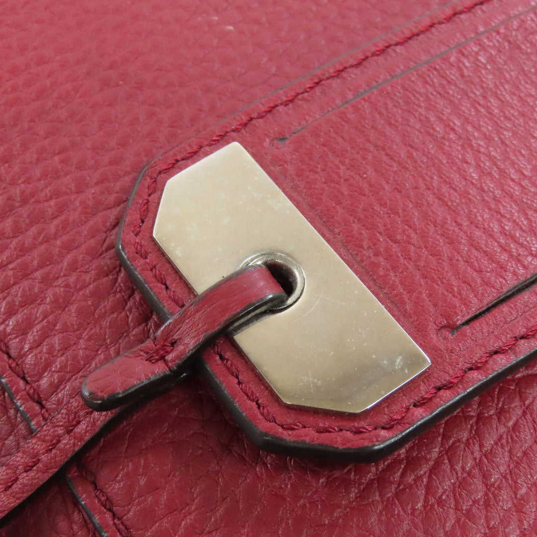 TOD'S Tote Bag leather Red Simple design Women Used Authentic
