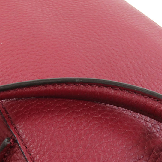 TOD'S Tote Bag leather Red Simple design Women Used Authentic