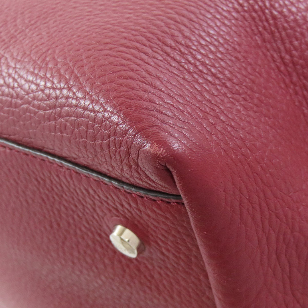 TOD'S Tote Bag leather Red Simple design Women Used Authentic
