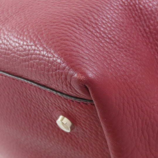 TOD'S Tote Bag leather Red Simple design Women Used Authentic