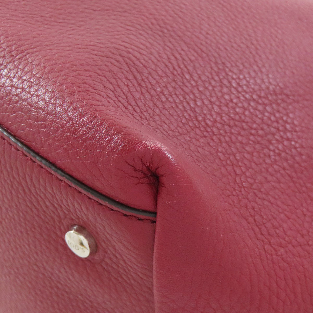 TOD'S Tote Bag leather Red Simple design Women Used Authentic