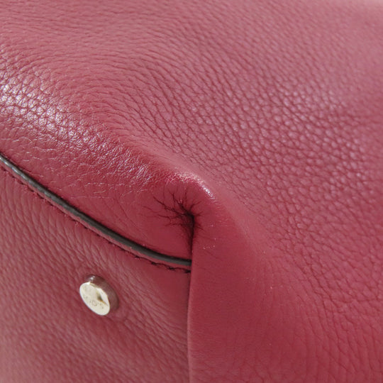 TOD'S Tote Bag leather Red Simple design Women Used Authentic