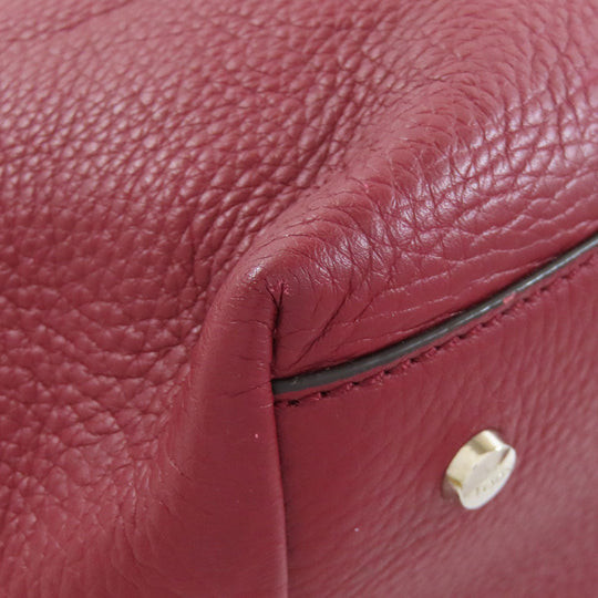TOD'S Tote Bag leather Red Simple design Women Used Authentic