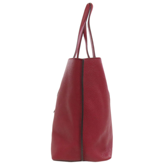 TOD'S Tote Bag leather Red Simple design Women Used Authentic