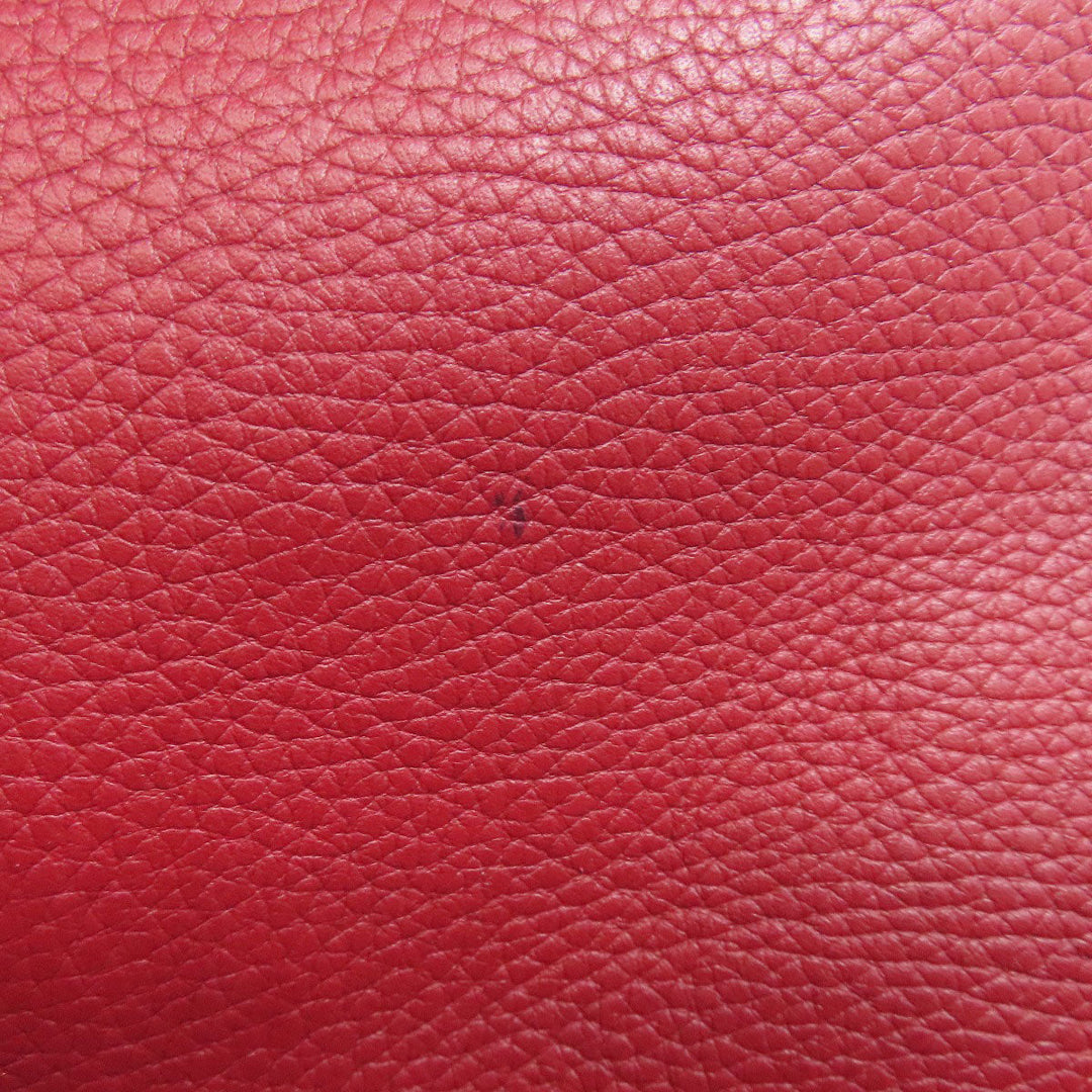 TOD'S Tote Bag leather Red Simple design Women Used Authentic