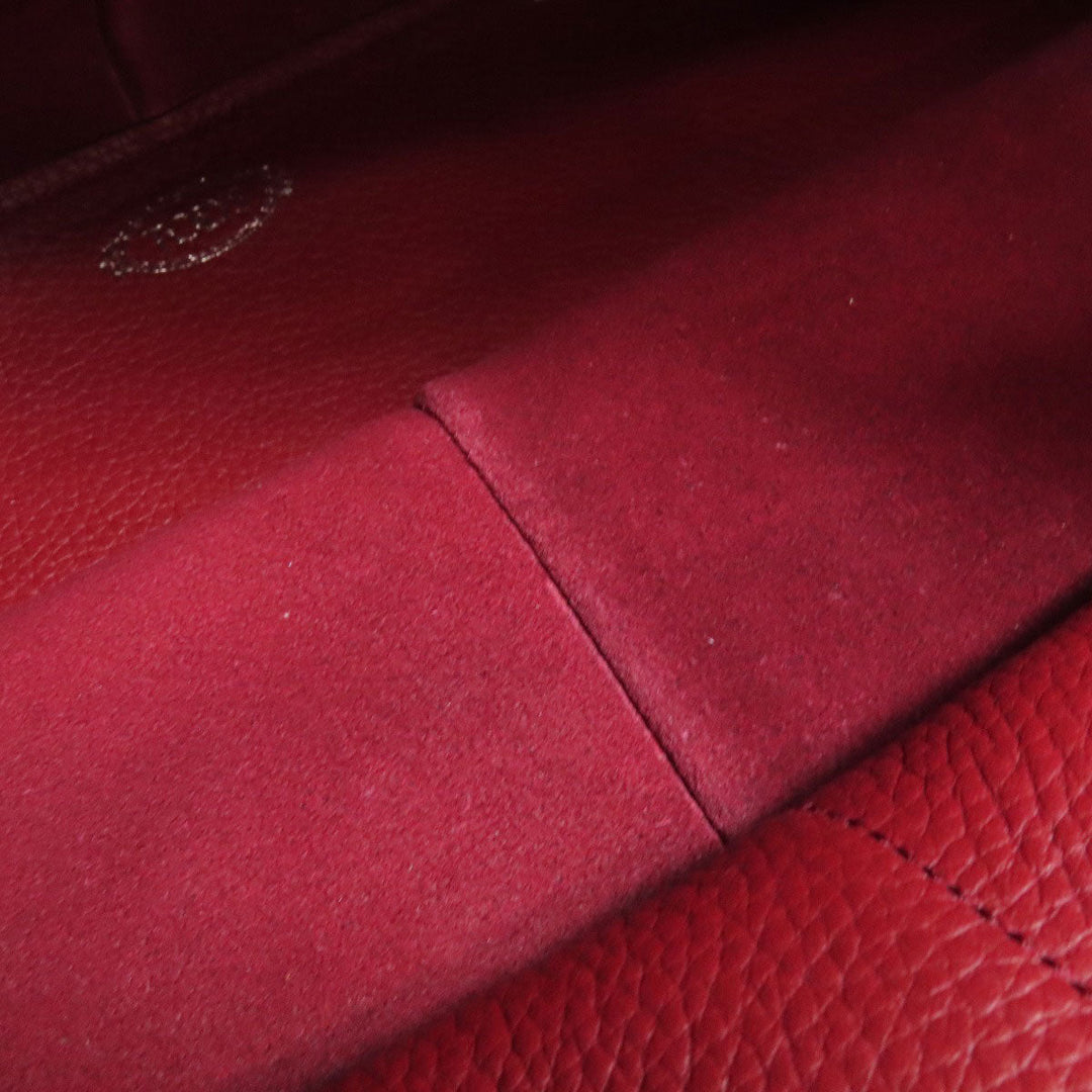 TOD'S Tote Bag leather Red Simple design Women Used Authentic