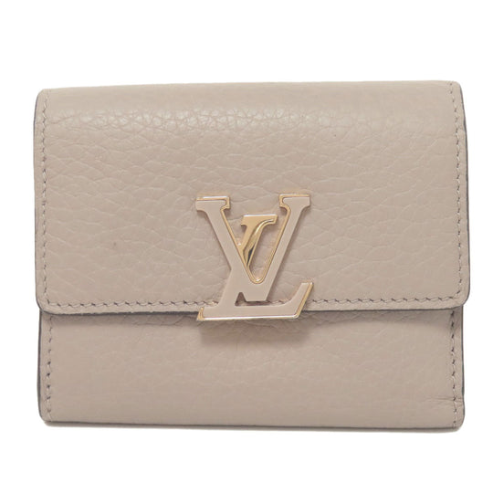 LOUIS VUITTON Bifold Wallet M68747 Taurillon Clemence beige Portefeuille Capucines XS