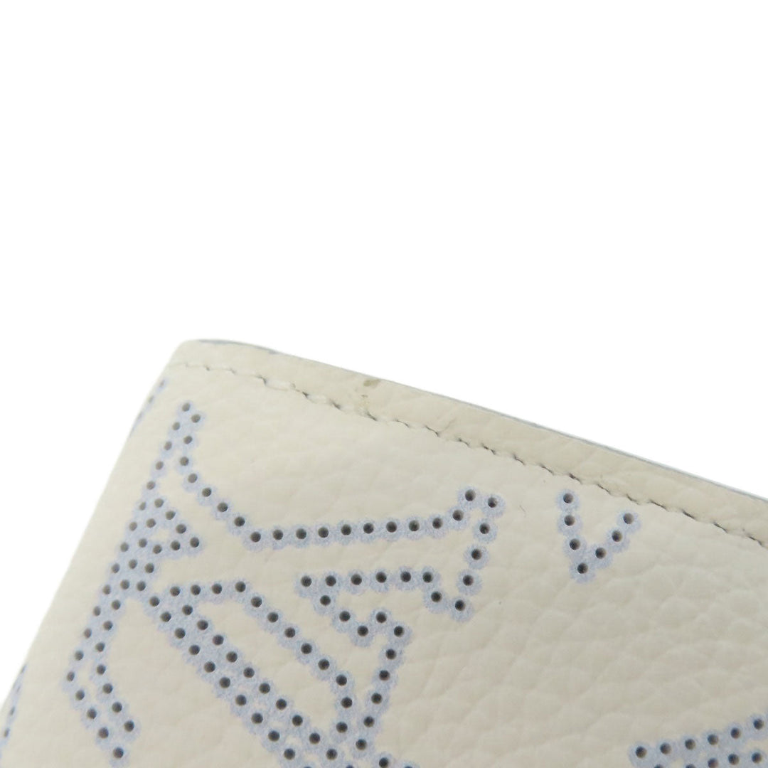 LOUIS VUITTON Bifold Wallet M11802 Mahina leather white Portefeuille Iris Compact Japan Limited Women Used Authentic