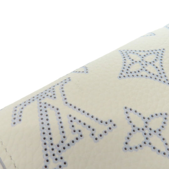 LOUIS VUITTON Bifold Wallet M11802 Mahina leather white Portefeuille Iris Compact Japan Limited Women Used Authentic